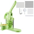 thumbnail image 1 of KFFKFF Button Maker Machine, 2.95 in, Plastic Pin Maker with 100pcs Button Parts, Circle Cutter and Magic Book, Reinforced Ergonomic Handle, Green, 1 of 9