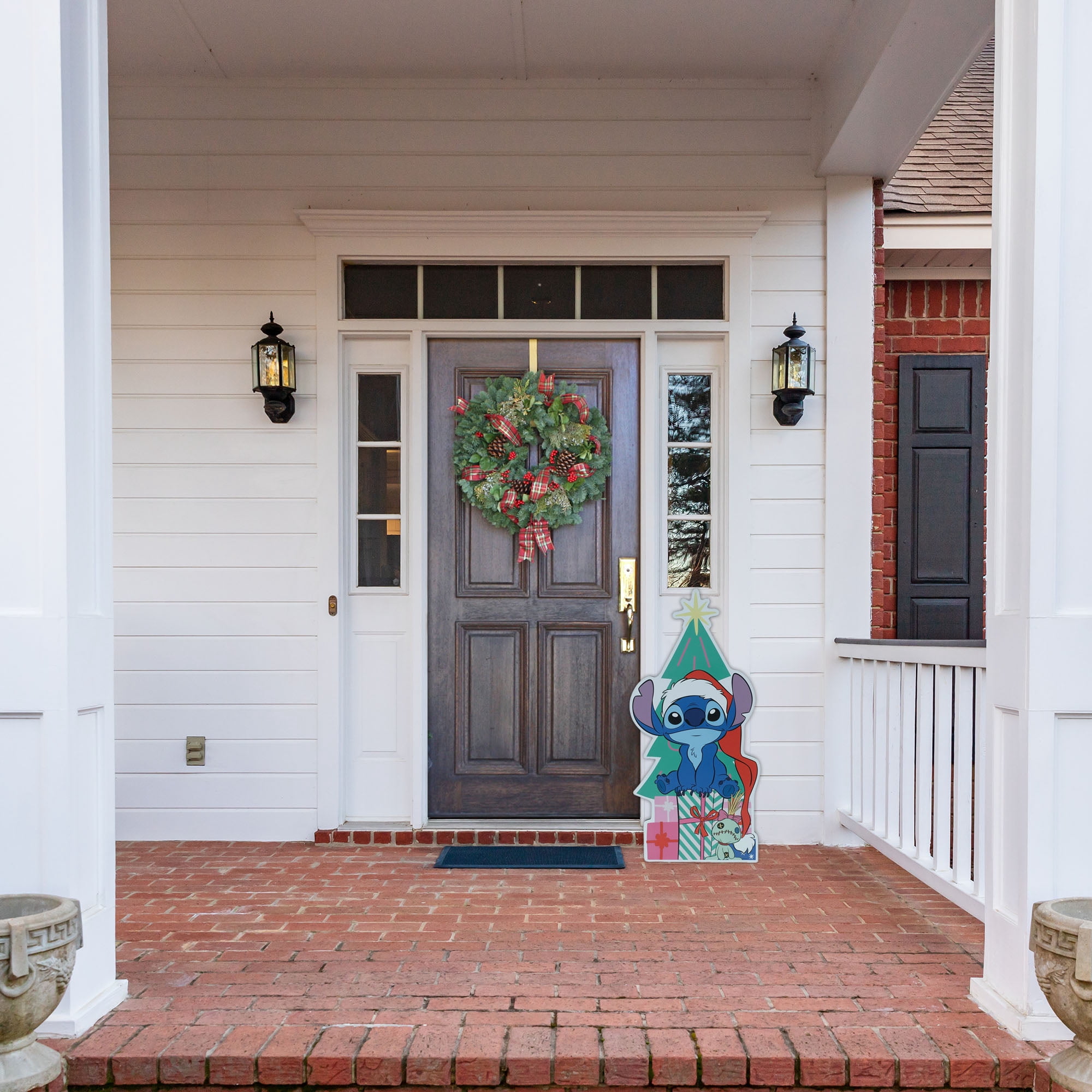 Disney Stitch Christmas MDF Greeter – 28 Inch Holiday Décor