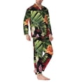thumbnail image 2 of Balery Watercolor Tropical Flowers Pijama para Hombre de Dos Piezas con Manga Larga, Conjunto de Dormir y Descanso Suave con Bolsillos-XX-Large, 2 of 6