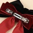 thumbnail image 3 of Velvet Hair Bows,6" Big Velvet Bows,Toddler Hair Clips,Hair Ribbon Clips Ponytail Holder Accessories,Hair Ties for Little Girl Pigtail Bows,2 Pcs,Black,Wine Red, 3 of 8
