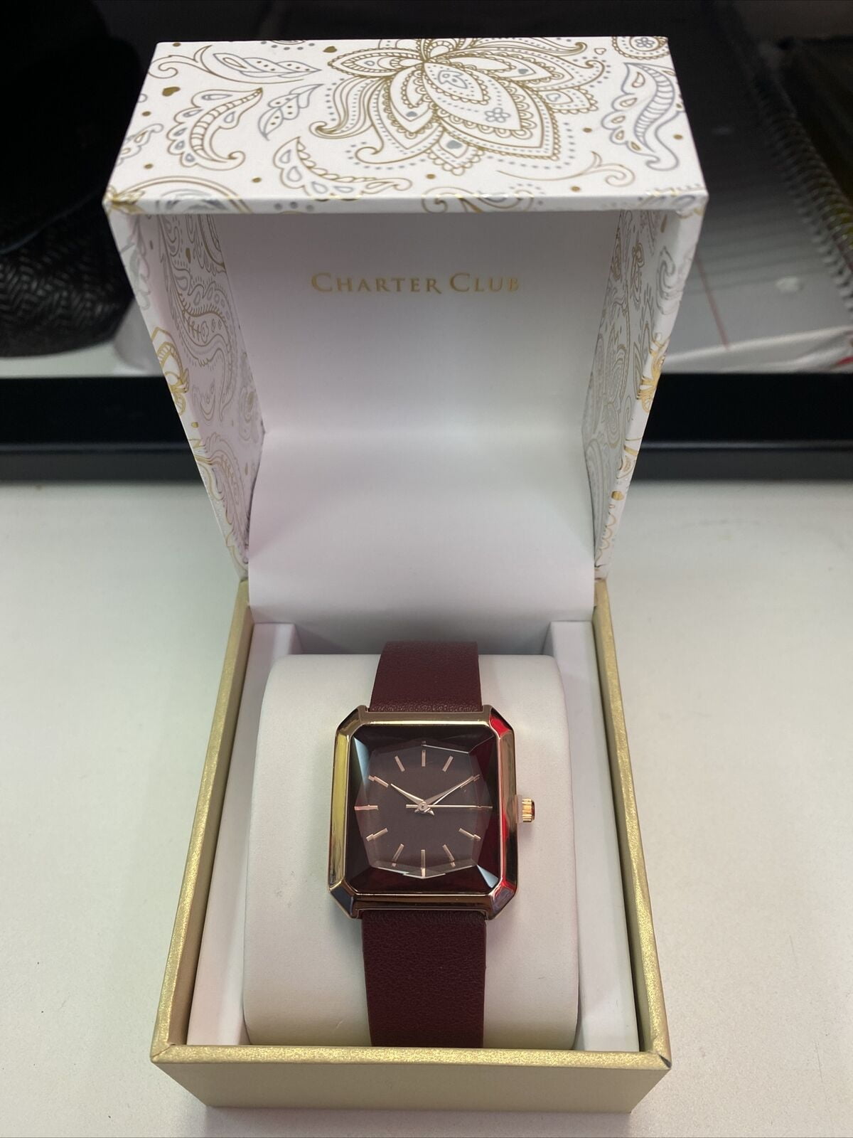 Charter Club Women s Flip Cover Two Tone Bracelet Watch Gold Silver Walmart