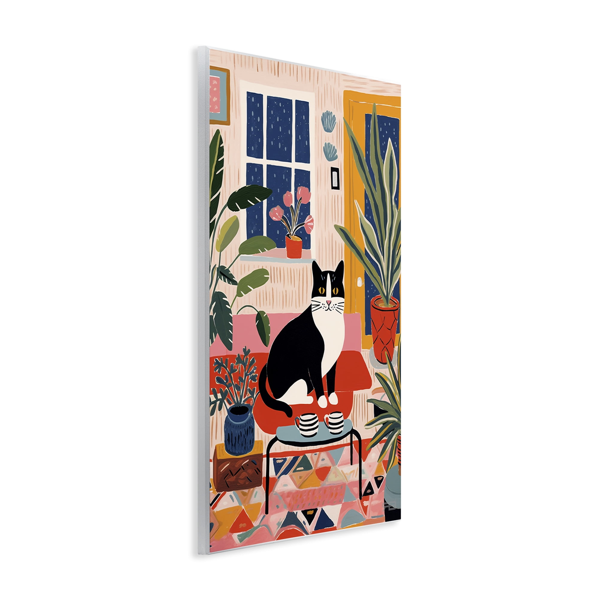 Stupell Industries Eclectic Living Room Cat Animals & Insects Painting Unframed Art Print Wall Art, 10 x 15