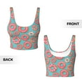 thumbnail image 6 of Sports Bra For Women, Pink Donut Print Blue Sports Bras For Women High Support, Workout Tank Tops Woman With Removable Cups, 6 of 8