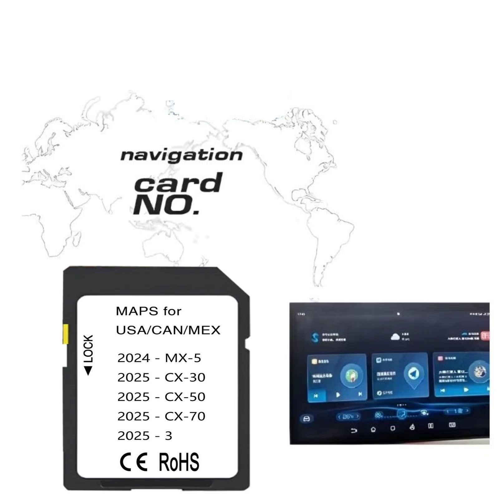 2025 Latest Navigation sd Card Compatible with 2024-MX-5, 2025-CX-30, 2025-CX-50, 2025-CX-70, 2025-3