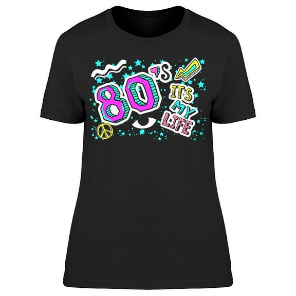 Colorful 80S Fashion T-Shirt Women -Image by Shutterstock, Female Small
