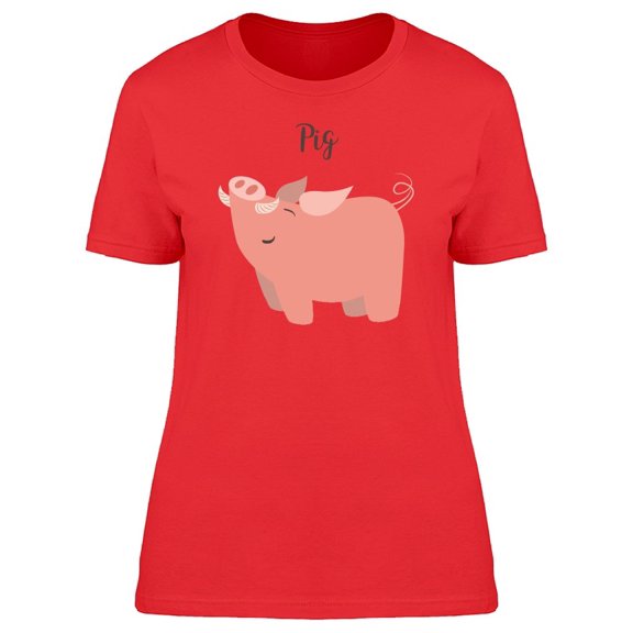 Cute Happy Chinese Pig Cartoon Tee Women's -Image by Shutterstock