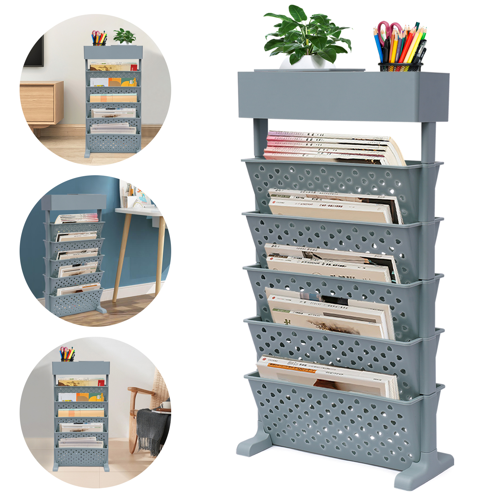 5tier Freestanding Document File Fold Holder Rack, Office Paper