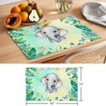thumbnail image 6 of Cartoon Elephant Placemats Set of 6 Summer Butterfly Fern Tropical Palm Plants Place Mats Indoor Wipeable Table Mats Washable Dining Table Placemats for Kitchen Holiday Party Home Decor 13x19 Inch, 6 of 9