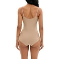thumbnail image 3 of INSPIRE CHIC Women's Cami Adjustable Straps Tummy Control Shapewear Leotard Bust Butt Lifter Bodysuit L Beige, 3 of 5