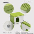 thumbnail image 5 of imerelez Plastic Cat House for Outdoor Indoor Use, Stackable Feral Cat Shelter Indoor Cat House Insulated Weatherproof Waterproof Elevated with Cat Scratching Board & Cushion (Green), 5 of 7