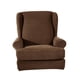 thumbnail image 1 of Funda de tela para sillón con respaldo de alas, universal, para muebles marrón, 1 of 9