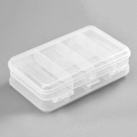 XIBUFE Double Sided Storage Organizer Container with Dividers, 1-Pack Jewelry Box Case 5.6x3.3in for Craft Beads Makeup Rings Earrings Necklace Fishing Tackles Screws