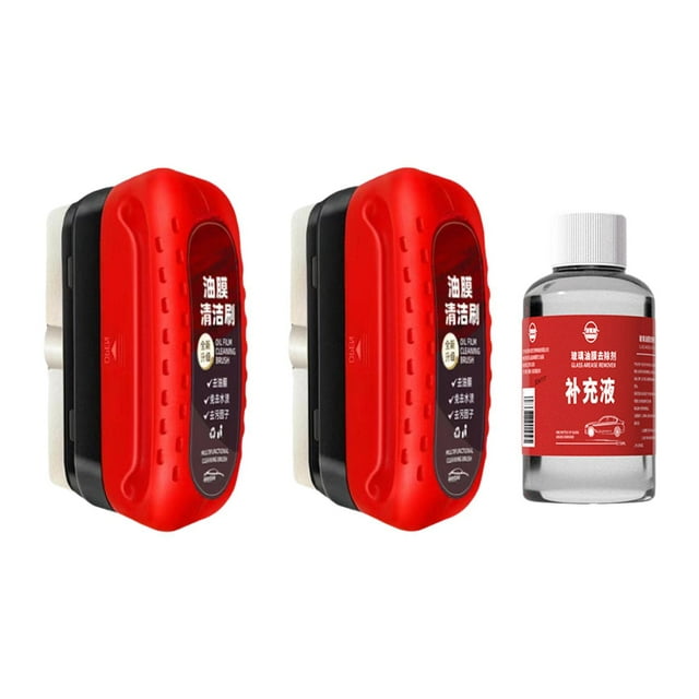 de pulido de limpieza de películas de aceite automotriz multifuncional para el parabrisas previene la lluvia de la lluvia de la lluvia y la niebla Cepillo rojo de 2pcs