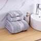 thumbnail image 2 of Set of 3 luxury bath towels, 100% cotton towel set (1 large bath towel, 1 hand towel, 1 washcloth) gray, 2 of 5