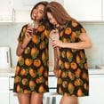 thumbnail image 3 of Salouo Orange Pumpkin Print Short Sleeve Sleepshirt for Womens Comfy Nightgown Scoopneck Cute Nightdress Ruffle -Medium, 3 of 7