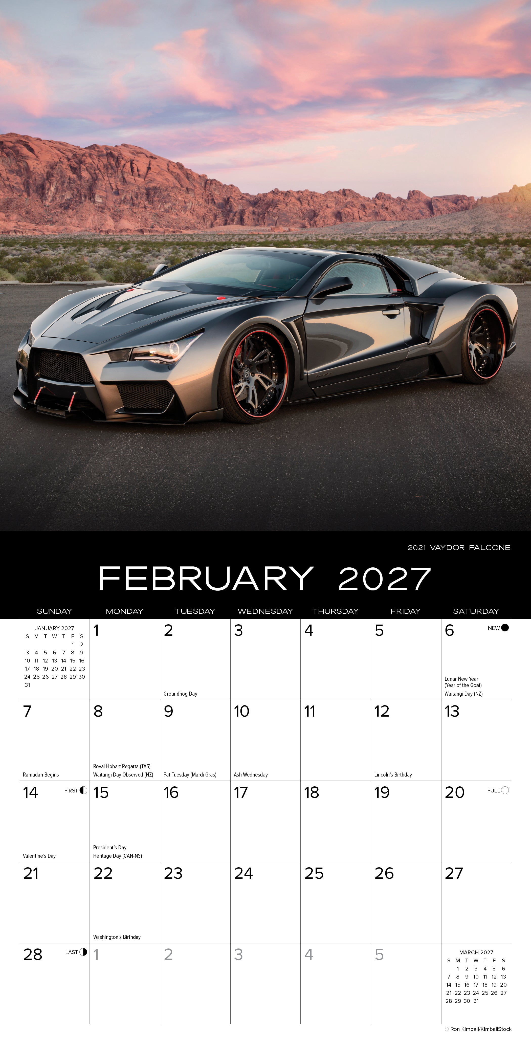 Willow Creek Press, Dream Cars 2027 Mini Wall Calendar