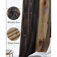 thumbnail image 3 of Vintage Wooden Blackout Curtains for Bedroom Living Room Darkening Curtains 90 Inch Brown Modernism Retro Farmhouse Black Out Window Curtain Privacy Window Treatment Grommet Drapes 52"x90"x2, 3 of 9