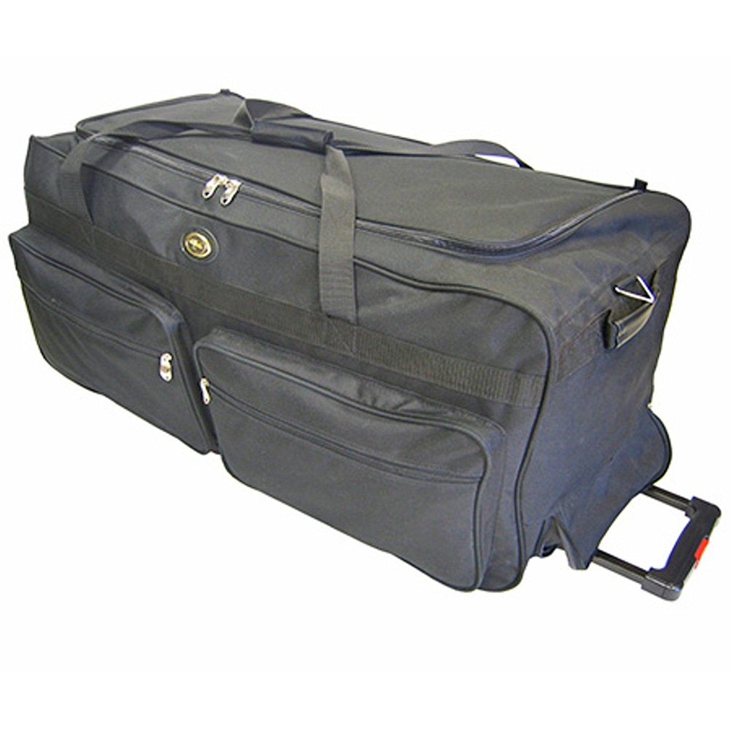 Travel Sport Rolling Black Duffle Bag, 30" inch by Golden Wing