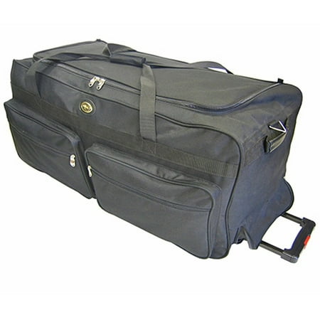 Travel Sport Rolling Black Duffle Bag, 30&quot; inch - 0