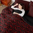 thumbnail image 4 of Feelyou Adult Western Damask Comforter Set 7pcs, Black Red Crow Animal Full Bedding Set, 4 of 8