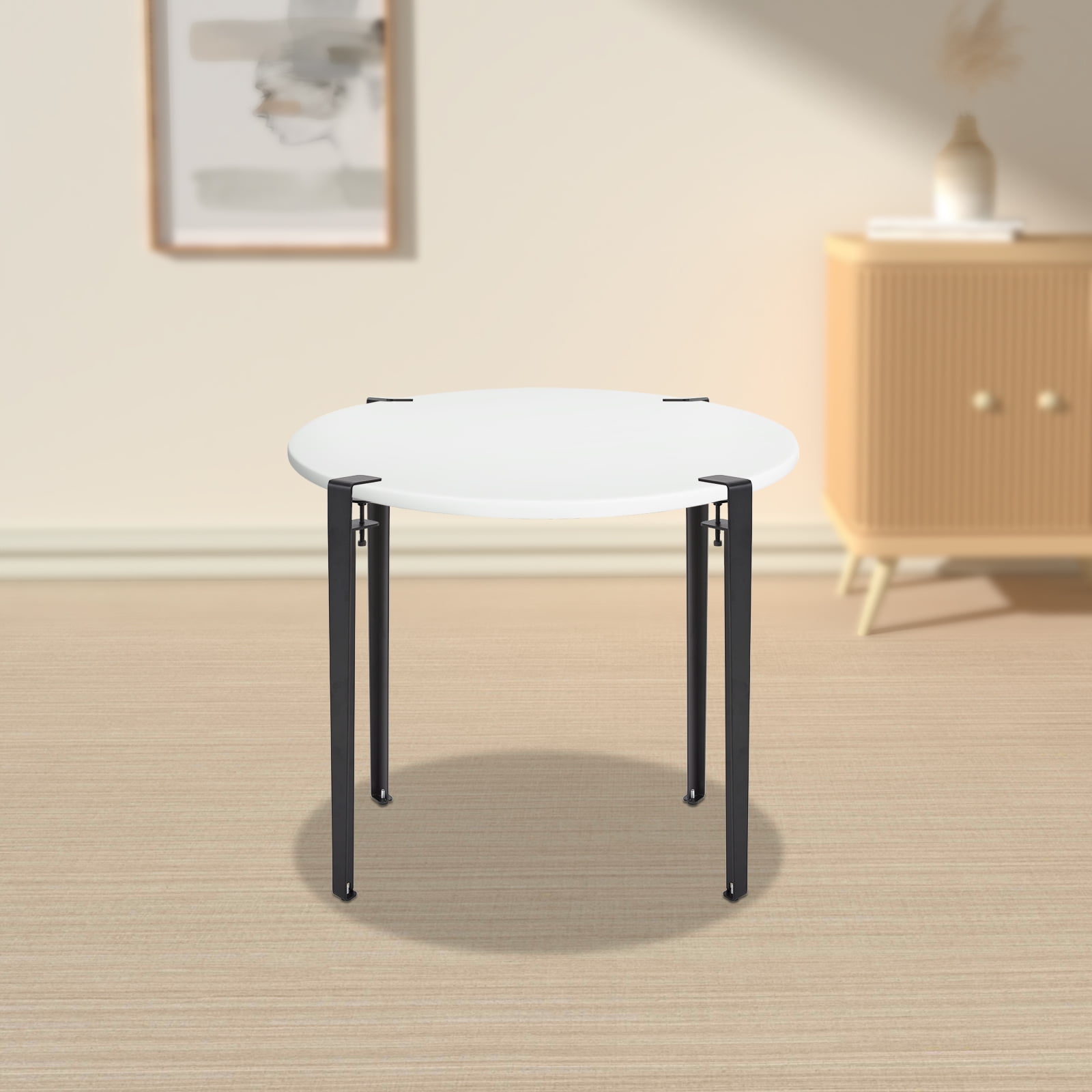 Ikea Adjustable Table, birch effect top, black legs 102020.11817