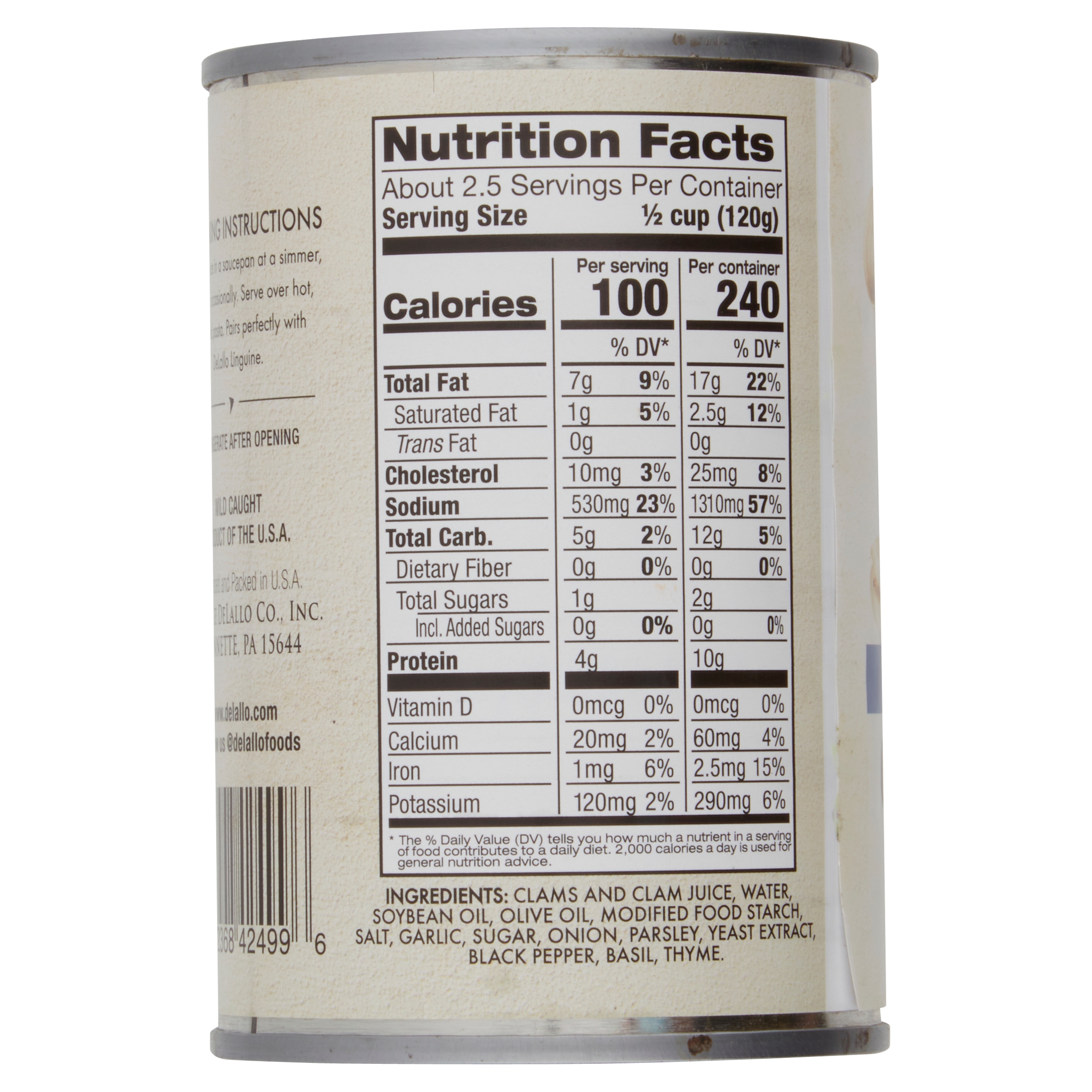 (2 pack) DeLallo White Clam Sauce, 10.5 oz