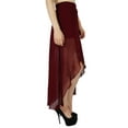 thumbnail image 3 of Bimba Women Asymmetrical Georgette Skirt Half lined High Low Sheer Skirt, 3 of 5