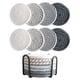 thumbnail image 1 of Juego de 8 posavasos de estilo bohemio | Manteles redondos absorbentes de lino y algodón de 10 cm | Posavasos aptos para lavavajillas con soporte de hierro para decoración del hogar, 1 of 1