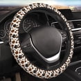 thumbnail image 3 of Lsque Cow Tie Dye Ultra Soft Car Steering Wheel Cover for Women, Standard 15 inch Size for Truck Van SUV Auto, 3 of 8