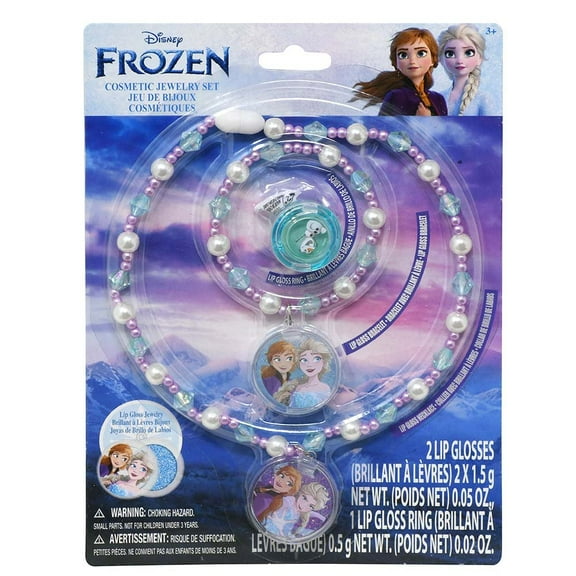 Frozen Necklace & Bracelet Set with Lip Gloss on Card
