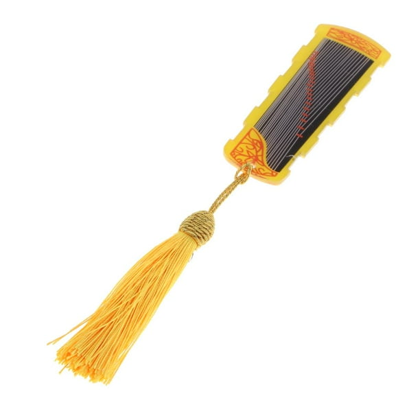 Herramienta de Almacenamiento de Tarjetas de Uñas de Arpa de Cítara China con Púa de Suave Guzheng, 110 X 5 Mm Amarillo