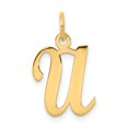 thumbnail image 1 of Diamond2Deal 14K Yellow Gold Letter U Initial Charm Pendant for Women, 1 of 6
