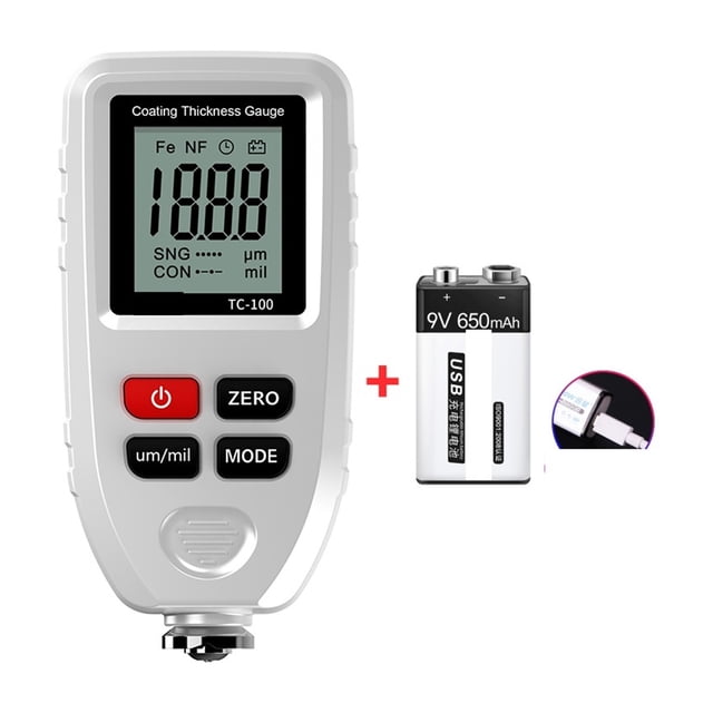 TC100 Blue Thickness Gauge For Car Measuring Instruments FE/NFE Car Paint Tester 0-1300m Paintwork Thickness Gauge For Cars ,Automatic Calibration