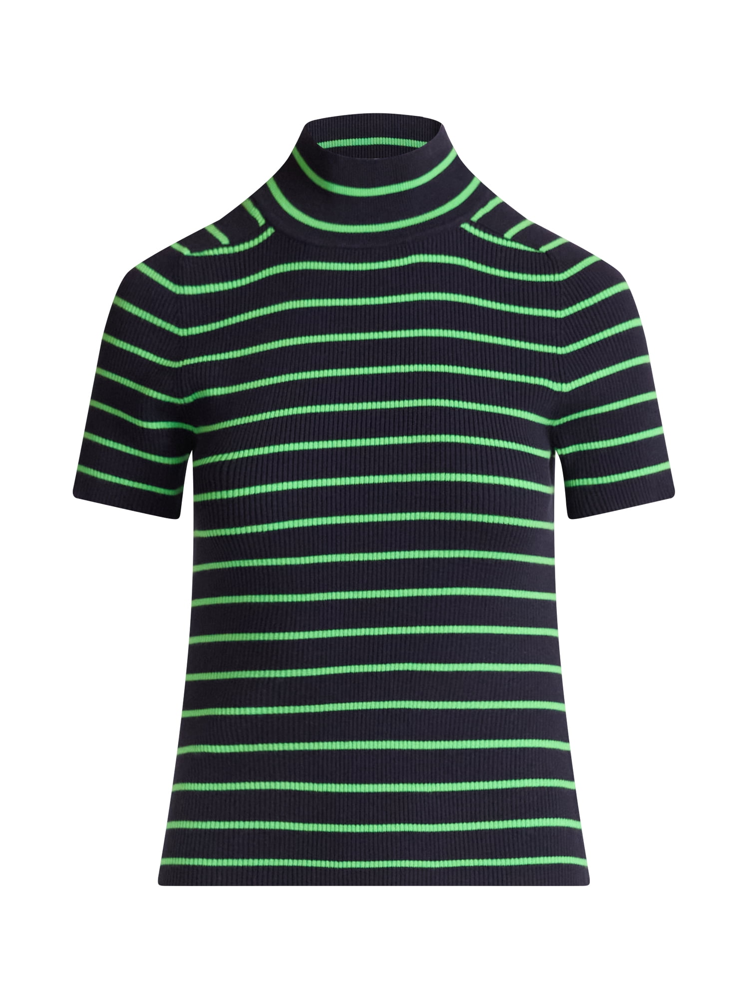 Free Assembly Women's Cozy Yarn Mock Neck Sweater with Short Sleeves, Lightweight, Sizes XS-XXL