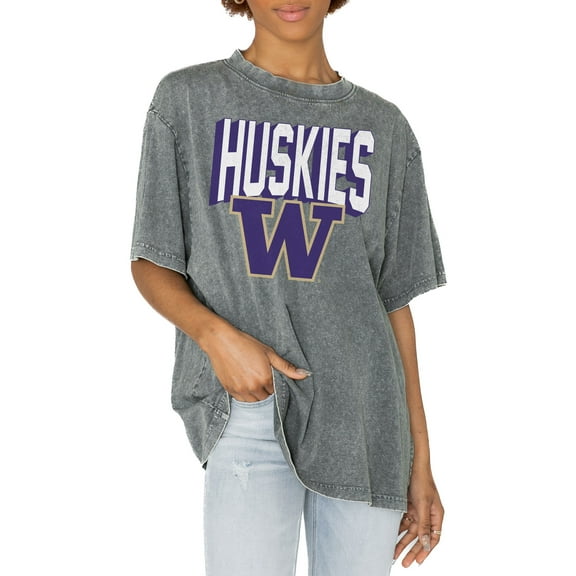 Women's Gameday Couture Gray Washington Huskies Solid Defense Oversized T-Shirt