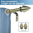 thumbnail image 4 of Urbanest Adjustable Single Curtain Rod Set Lance Finials – 5/8-Inch Diameter, With Antique Brass Rod, 48–84 Inches, 4 of 6