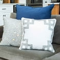 thumbnail image 3 of Luminous Greek Key Border Pillow - Navy Velvet, 3 of 4