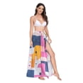thumbnail image 2 of FORMRS Womens Long Sarong Beach Wrap Semi-Sheer Bikini Skirt Bathing Swimsuit Cover Up, Art Geometric, 2 of 7