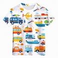 thumbnail image 5 of TOWED22 Toddler Boys Dinosaur Shark T-Shirts Short Sleeve Car Excavator Graphic Tees(White,4-5 Y), 5 of 5