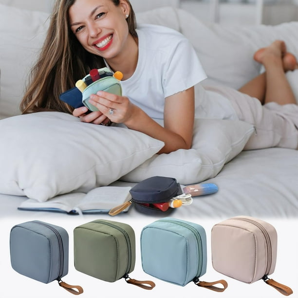 XWSHYW Contenedores de Almacenamiento Bolsa de Almacenamiento Portátil para Lápiz Labial, Pequeña Bolsa de Maquillaje, Mini Bolsa de Maquillaje de Mano, Bolsa de Almacenamiento para Toallas Sanitaria