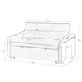 thumbnail image 3 of Loveseats Sofa Bed with Pull-out Bed, Adjsutable Back and Two Arm Pocket, Type C and USB Charging with Copper nail,Grey (47"x53"x31") (Grey), 3 of 11