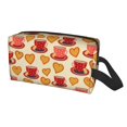thumbnail image 2 of Goofa Cups of Tea Printed Toiletry Bag with Handle,Large Capacity Travel Makeup Cosmetic Bag for Women, Carry on Airport Airline Compliant Bag, 2 of 9