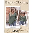 thumbnail image 4 of Nlife Women V Neck Decorative Buttons Long Sleeve Henley Top, 4 of 7