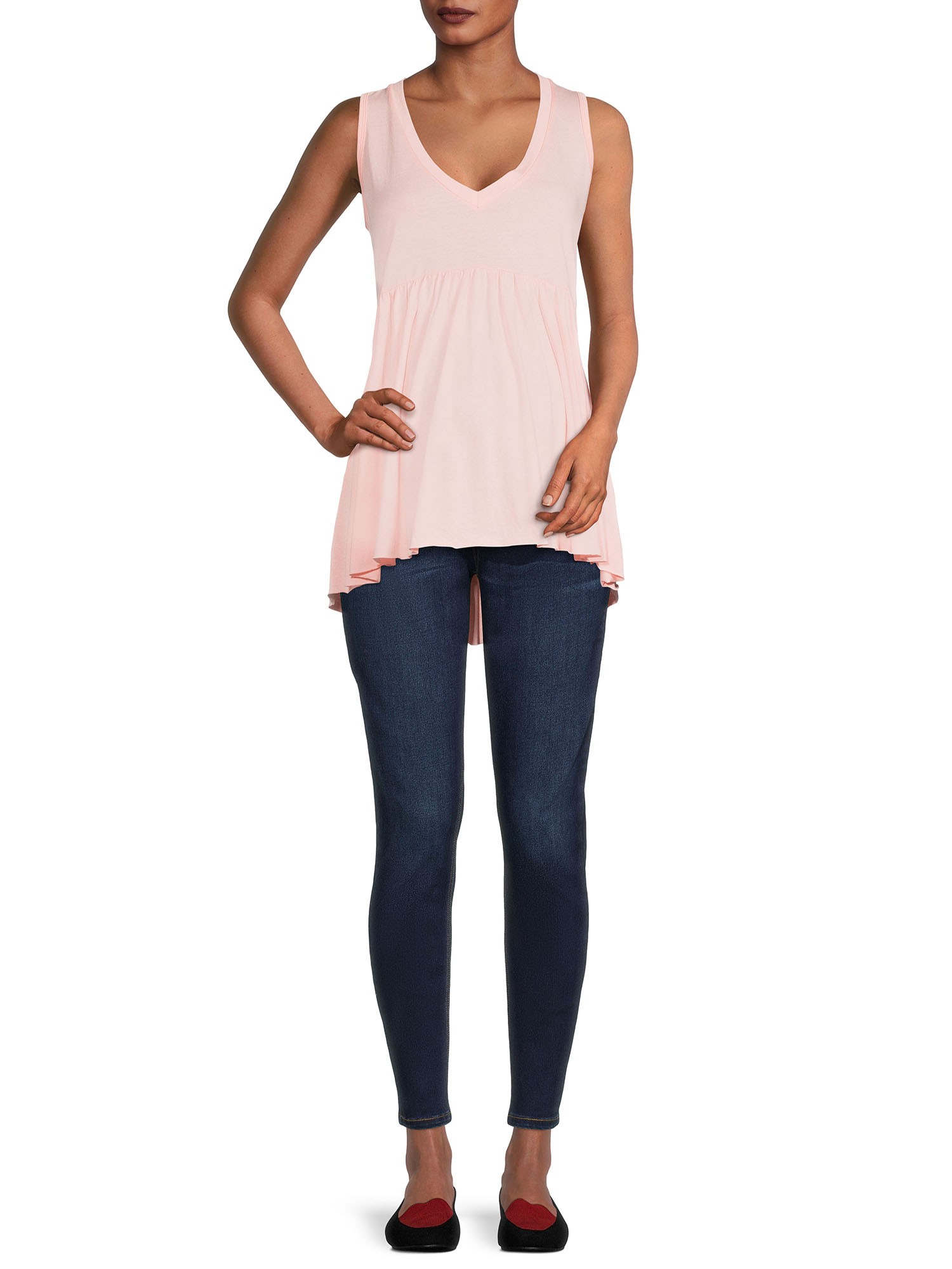 Planet Motherhood Maternity Women's Sleeveless Empire Waist Top