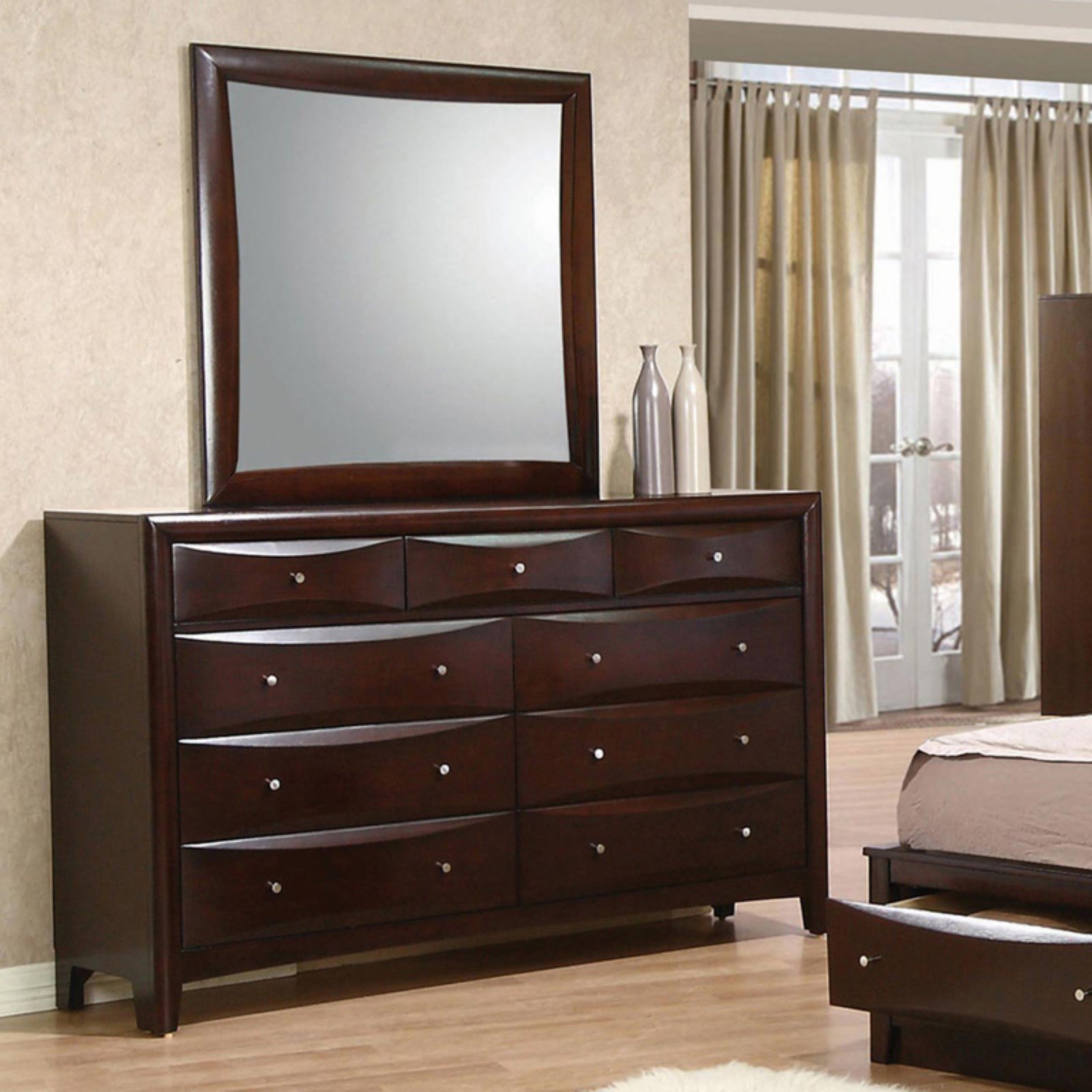 Coaster Company Phoenix Collection Mirror, Deep Cappuccino 37"x37" for