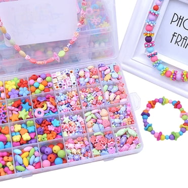 Snap Beads Set 24 Compartments Acrylic DIY Beads Toy DIY Jewelry Beads for Girls