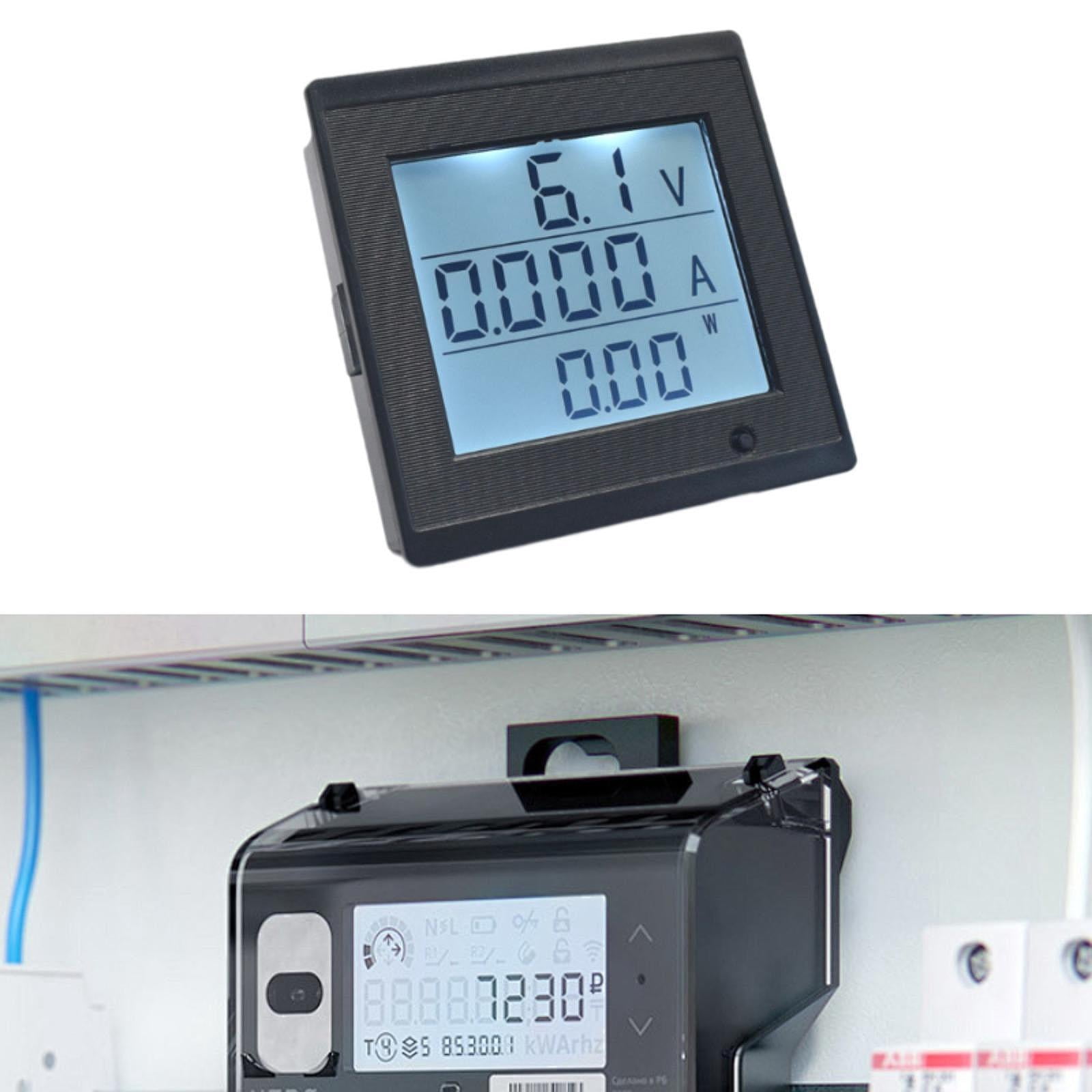 Digital Voltmeter Ammeter Power Meter LCD Display Compact Overload Protection for Electrical Measurement Tool