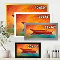 thumbnail image 4 of Designart 'Two Red Boats During Sunset In Lake' Nautical & Coastal Framed Art Print, 4 of 4