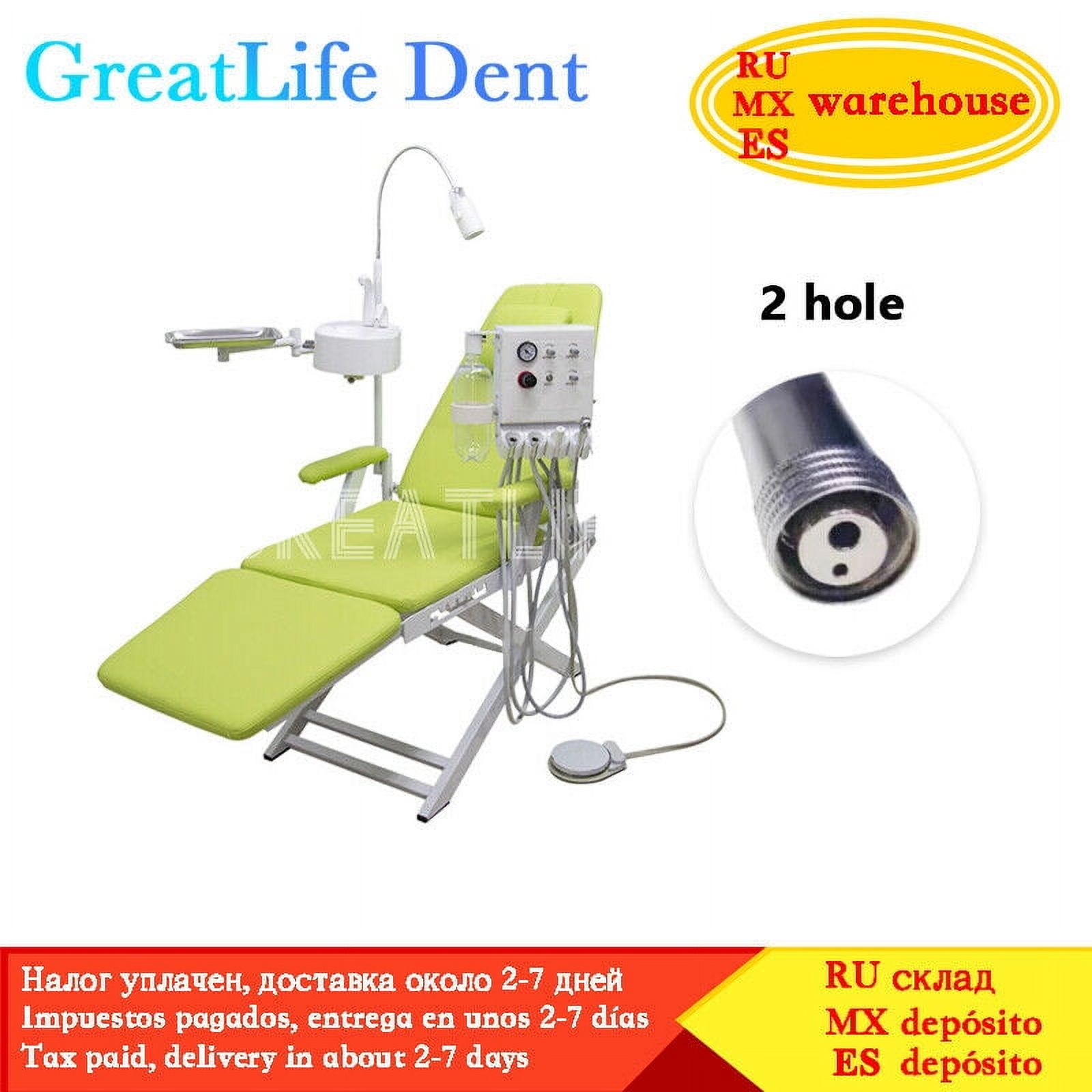 GreatLife Dent USA Stock PORTABLE DENTAL FOLDING CHAIR LED LIGHT+TURBINE+DENTIST STOOL