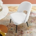 thumbnail image 4 of Side Dining Chair, Velvet, White, Modern Contemporary Urban Design, Kitchen Room Cafe Bistro Restaurant Hospitality, 4 of 8